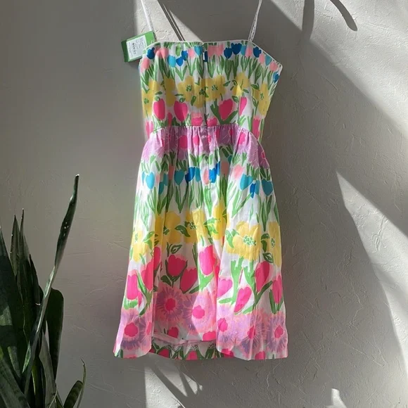 💗LILLY PULITZER PAYTON FLUORESCENT FLORAL LINE DANCE DRESS 2 - Picture 6 of 6